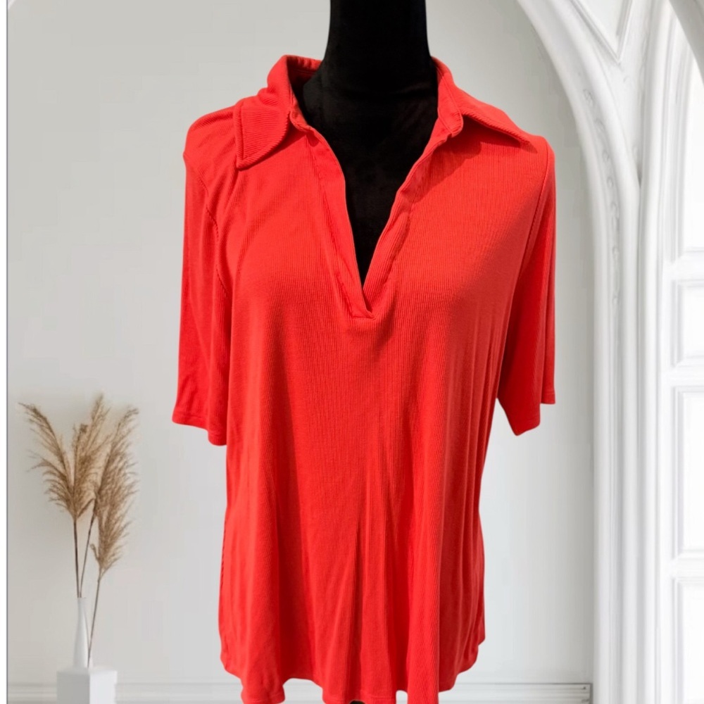 Ava & Viv Vibrant Red‎ Coral Blouse New without tag